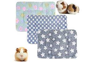 BundleMall 3 Piezas de Cama de Felpa de Animales pequeños, Manta cálida y para Cachorros, Almohadilla de Dormir de Forro Polar para Gatito, Conejo, Chinchilla (pequeño: 15 x 11 Pulgadas, G)
