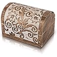 Great Birthday Gift Ideas Handmade Decorative Wooden Jewelry Box Jewelry Organizer Keepsake Box Treasure Chest Trinket Holder Watch Box Storage Lock Box Housewarming Gifts Men Women