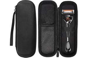 GXGM 1 Pezzo Custodia in PU Compatibile con Gillette Fusion 5 e Fusion ProGlide Rasoio Umido da Uomo Portatile duro Custodie Impermeabile,Per lametta Barba Uomo(Nero)