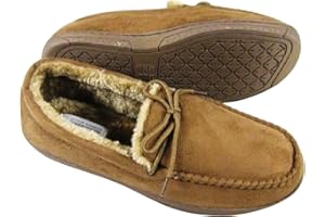 SOLE LONDON Mens Moccasins Loafers Faux Suede Sheepskin Fur Lined Winter Slippers Shoes Size