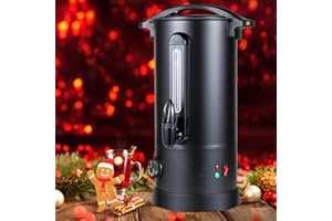 ‎SONNEWELT Sonnewelt Glühweinkocher 10L, 1800W Glühweinkocher mit Zapfhahn Thermostat,Glühweintopf Edelstahl mit Überhitzungsschutz,Glühweinkessel Einstellbare Temperatur von 30-110°C Heißgetränkeautomat