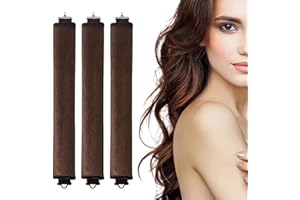 SHPUJUN 3 Stück Hitzefreie Lockenwickler Kaffeebraun (Heatless Curls Band Mit Haken) – Overnight Blowout Locken Ohne Hitze für Alle Haartypen, Set für Lange/Kurze Haare | Lockenwickler Über Nacht