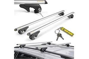 CHROMEMASTER Chaos Racks | Baca Coche Universal para Raíles Abiertos; Barras de Techo; Transporta de Forma Segura Cofre de Techo, Portabicicletas y Escalera; Construcción de Aluminio Ligera y Resistente; 135 cm