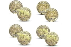 NLR FUN ¡Nunca Pierdas! (4 Piezas) Sí No Monedas Volteando Moneda de Desafío, Colección de Monedas Conmemorativas de Recuerdos, Doble-Sí/Doble-No/Normal SI o NO