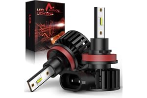 AUXIRACER Bombillas H11 H8 H9 LED, 12000LM 6500K Blanco frío 300% Brillo Superbrillante Ángulo de Haz Ajustable Bombilla LED H8 Canbus,Kit de Reemplazo Halógena o Xenón, 2 Piezas