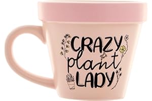 Boxer Gifts 'Crazy Plant Lady' Plant Pot Mug | Funny Gardening Gifts for Women - Houseplant Gift for Plant Lovers | Garden Present for Mum On Christmas & Birthday, Pink