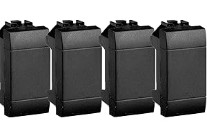 Yasta 4 Pezzi Pulsante Falso Copriforo Nero, Tappo Cieco Compatibile Serie Living Light e Living International, Ricambio Copri Presa, Bticino