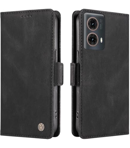 SEAHAI Motorola Moto G85 5G Case, Premium PU Leather Flip Case, Ultra Slim Shockproof Kickstand With Credit Card Slots RFID Protection Closure
