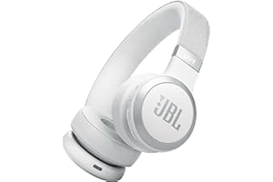JBL Live 670 NC Bezprzewodowe Słuchawki Nauszne z Adaptacyjną Redukcją Hałasu, Bluetooth 5.3, Mikrofonem, do 65 godzin Pracy na Baterii, Sterowaniem Głosowym, Białe