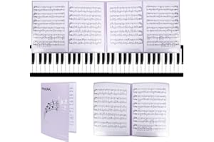 BSSMMAI Cartellina portadocumenti per spartiti, apribile, 6 lati, formato A4, impermeabile, pieghevole, per spartiti, pianoforte, chitarra, violino