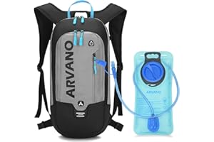 Arvano 6L Mini Mochila Bicicleta Montaña Impermeable, Mochila Hidratación MTB con 2L Bolsa de Agua para Ciclismo Bici Running Trail Esquí Mochila Ligero Deportes