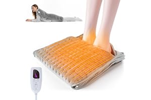 Olycism Plug-in Heated Foot Warmer Electric 40 * 40 - Unfolds to a 40 * 80cm Blanket, 24 Options Electric Foot Warmer - Overheating Protection Technology, Foot Warmers for Men & Women, Feet Warmers