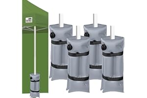 Eurmax USA Foldable Water Weight Bags, Canopy Water Weights, Heavy Duty Awning Leg Weights for Pop up Canopy, Tent, Gazebo, Weighted Feet Bag Water Bags, Set of 4(Grey)