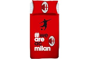AC Milan Bettwäsche, Baumwolle, Rot, Schwarz, Einzelbett
