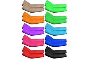 Geyoga 10 Pairs Kids Arm Sleeves Sun Protection UV Protection Sleeves Anti-slip Ice Silk Arm Covers for Boys and Girls