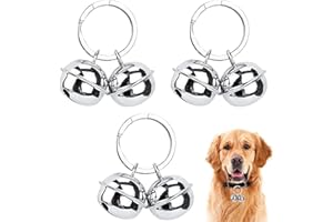 Fzcyuoo 3 Set Loud Dog Cat Collar Bells, Metal Pet Bells for Collars Small Dog Collars Charm Pendant Bells Brass Bells with Split Ring for Dogs Cats Harness Training Pets Pendant Key Rings