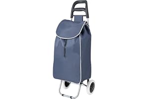 wuuhoo® I Carrello della spesa Shoppy con ruote e telaio in alluminio 34 litri I Carrello della spesa in blu pieghevole per gli spostamenti I Carrello con ruote pratico e lavabile