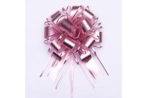 CHEXIN Lazo grande de regalo, 6 unidades con cinta de regalo, lazo de dibujo de 18 cm de diámetro, lazo gigante, gran lazo para decoración de coche, boda, cumpleaños, Navidad, lazo decorativo, color rosa