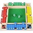 Fzyisw Shut the Box Game, Classic 2-4 Player Shut the Box Dice Game, Wooden Board Game, Travel Game, Educational Dice Games for Kids and Adults