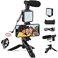 Vlogging Kit, Compatible Video Vlog Kit with Microphone LED Light Tripod, Remote Control, YouTube Kit for iPhone & Android,for YouTube Recording Instagram Facebook Live