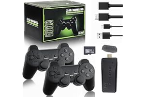 FAFAAWFF Retro Game Stick - Revisit Classic Games with Built-in 9 Emulators, 20,000+ Games, 4K HDMI Output, and 2.4GHz Wireless Controller for TV Plug and Play