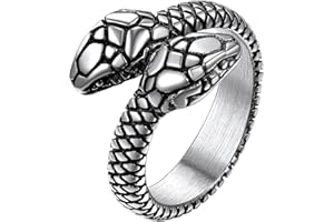 Richsteel Anello Serpente Personalizzato Uomo Donna Acciaio Inossidabile/Placcato Oro 18k/Nero Anelli Animali Taglia IT 14-27 Nome Gioielli Punk Gotico Inciso Regalo Personalizzato Originale