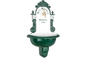 aubaho Brunnen Wandbrunnen 71,5cm Aluminium Waschbecken im Antikstil Fountain Garden