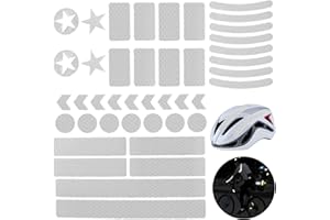 HIQU and HIST Zestaw 42 naklejek odblaskowych do roweru, folia odblaskowa, samoprzylepna, świecące naklejki na kaski rowerowe, motocykle, tornistry szkolne, plecaki, felgi