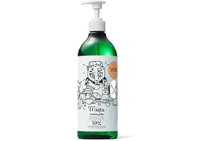 YOPE Cuisine Liquide vaisselle | Hydrate et nourrit la peau des mains | Doux | Extraits de concombre et d'aloès | 97% d'ingrédients naturels | Formule végétalienne | Menthe et mandarine | 750ml