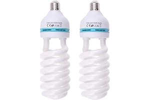 Hersmay 2 lampade softbox da 125 W, 220 V, 5500 K, luce diurna CFL E27, per fotografia di prodotto, studio fotografico, lampadina, lampada per studio fotografico, lampada per studio fotografico,