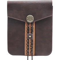Mythrojan Marsupio in pelle vichinga, accessori per costumi medievali e rinascimentali, marsupio LARP – portamonete Cosplay – antico portamonete vintage, nero, 8×7 (20.3cm×17.5cm), Pochette in pelle