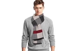 Figarge Schal Herren Langer Herrenschal Warm und Weiche Winterschal Herrenschal Herren Mischung Karierter Strick Schal Weiche Winter Warme Plaid Herren Herbst kariert Schal Für Herren Damen