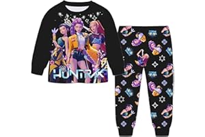 Générique Ensemble 2 Pièces Pyjama pour Filles K-Kpop D-Demon H-Hunter Merch Imprimés Pyjama Huntrix Rumi Mira Zoey Ensemble 2 pièces Pyjamas Noël Carnaval Fête