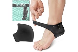 WOOHEALTH Protege Talon Silicone Dr Martens, 2 Paires Protection Talon Anti Ampoules Pied pour Bottes, Semelles de Soutien pour Fasciite Plantaire et Tendinite d'Achille - Hommes et Femmes (Noir)
