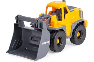 Dickie Toys - Volvo Tough Loader (26 cm) – koparka do zabawek dla dzieci od 3 lat z wolnym biegiem i ruchomą łopatą, nadaje się jako zabawka do piasku