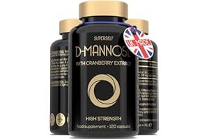 SUPERSELF D-Mannose with Cranberry Capsules - 1000mg D Mannose & Cranberry High Strength - Natural Daily Balance Routine - Easy to Swallow 120 Tablets - UK Made & Vegan - Dmannose Supplement for Women & Men