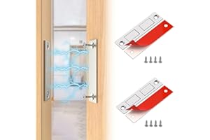 ZUOQIANG 2 Piezas Iman Puerta Armario,Ultra-fino Pestillo Puerta Corredera,Iman Puerta Adhesivo,Mueble Cierre Cajones,Magnético Pestillo de Cocina Con Tornillos Para puertas de Cocina,Ventanas,Cajones