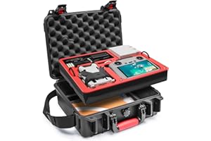 SYMIK P330-MMDL Mini 4 Pro Custodia da Trasporto Rigida Impermeabile a Doppio Strato per DJI Mini 4 Pro/Mini 3 Pro/Mini 3/Fly More Combo, DJI RC 2/RC-N2/RC/RC-N1, Landing Pad, iPad, Accessori