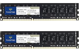 ‎TIMETEC Timetec 8 GB KIT (2 x 4 GB) DDR3L / DDR3 1600 MHz PC3L-12800 / PC3-12800 Nicht-ECC ungepuffert 1,35 V / 1,5 V CL11 2Rx8 Dual Rank 240 Pin UDIMM Desktop-PC-Computerspeicher RAM Modul Upgrade