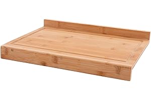 Point-Virgule tabla de cortar con ranuras de jugo en bambú, encimera de la cocina, 60x40x7cm