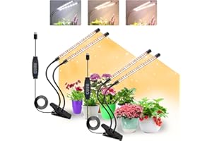 COKOLILA 2 pièces Lampe pour Plantes, 320 LEDs lumière à spectre complet, 3000K 5000K 660nm pour plantes d'intérieur avec minuterie 3/9/12H, 3 modes, idéal pour les petites plantes (sans adaptateur)