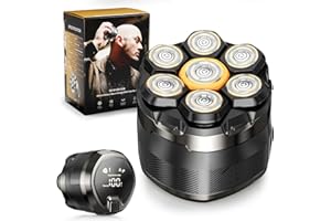 Dyoonoer 7D Electric Head Shavers for Men - Cordless Waterproof Rotary Razor Head Shavers for Bald Head with LED Display, Wet/Dry Use - Ideal for Sensitive Skin, Travel & Idea Gifts