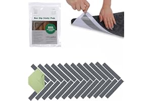 Ledgebay Rug Pad Grippers for Area Rugs - Pack of 25 Reusable, No Skid, Washable, Anti-Slip, Rug Pad Gripper for Hardwood Floors and Tile with Double-Sided, Self Adhesive to Keep Area Rugs Flat (Gray)