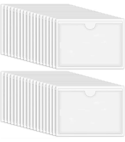 Pochettes Transparentes Autocollantes DIN A4 - Lot De 20, Ouverture Sur Le Petit Côté, Pour Documents Et Flyers - 8