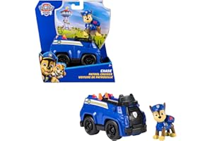 PAW PATROL Chase-Figur mit Polizei-Fahrzeug, stabiles Basis-Fahrzeug (2025), authentisches Spielzeug zur Serie für Kinder ab 3 Jahren