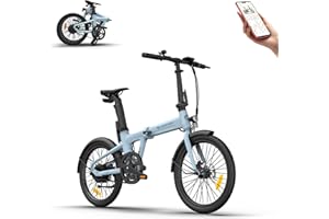 A DECE OASIS Ado Air20 Bicicleta Eléctrica Plegable, Bici Eléctrica Ligera 17.5kg, E-Bike Portátil, Transmisión por Correa, Pantalla LCD, Sensor de par, App Inteligentes, Batería Extraíble, Alcance De 100 KM