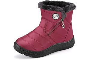 KVbabby Stivali da Neve Bambini Scarpe Invernali Neve Boots Flat Cerniera Stivaletti per Ragazzi Ragazze