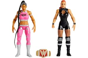 Mattel WWE Becky Lynch Vs Bianca Belair Championship Showdown Lot de 2 figurines avec championnat féminin Raw 15,2 cm