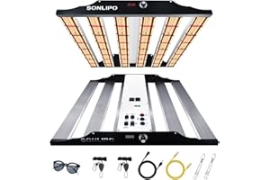 SONLIPO SPC3500 Lampe de culture LED pour plantes, 3 types de lumière de croissance à spectre complet 350 W, couverture de 1,2 x 1,2 m avec 1464 LED Samsung, minuterie à intensité variable et réservation