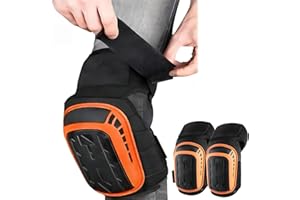 Huucozn Genouillère Travail,Genouillères de Protection Professionnelle Protection Genoux Travail à Confort Etendu Sangles Réglables Genouillère Carreleur pour Travailler, Gardning et Construction
